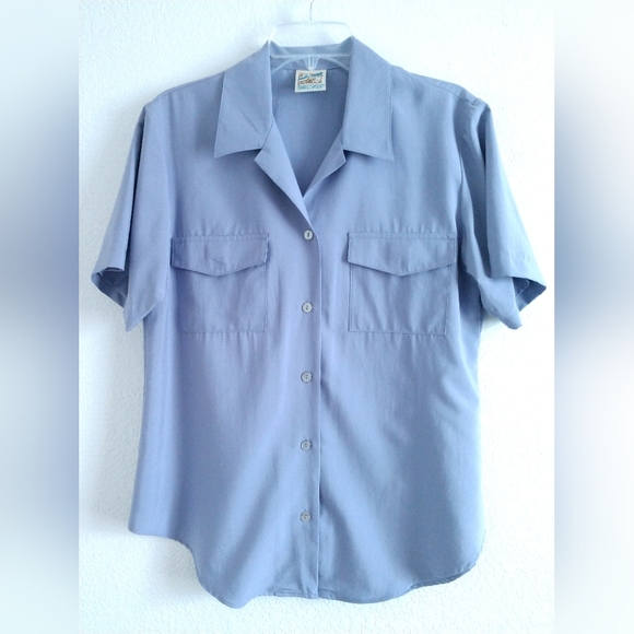 TravelSmith Travel Smith Short Sleeve Shirt Lavender Purple Made in USA Medium - Picture 1 of 5